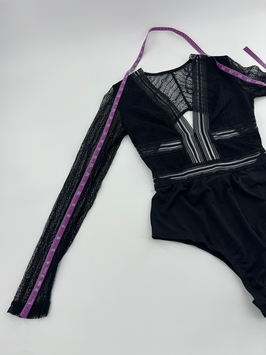 Lulus Casita Black Sheer Lace Long Sleeve Bodysuit XS - Picture 9 of 12